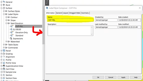 AutoCAD Civil 3D Cut/Fill