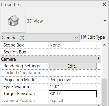 Revit Camera Setting