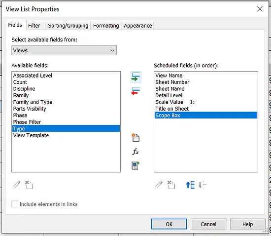 Revit Schedules 