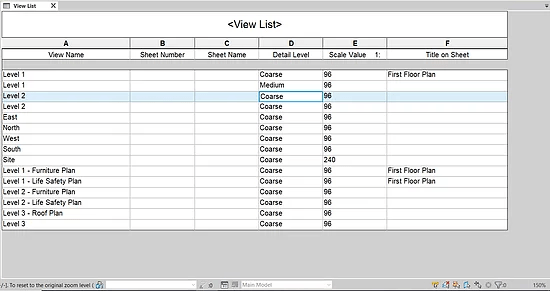 Revit Schedules 