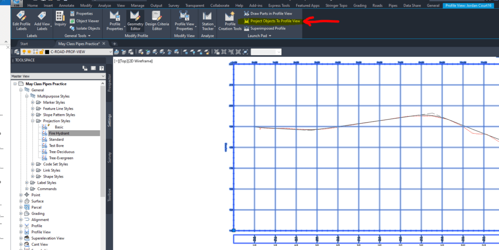 Civil 3D Profile View