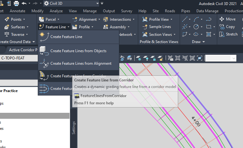 Create Feature Line From Corridor – Pick Road Edge