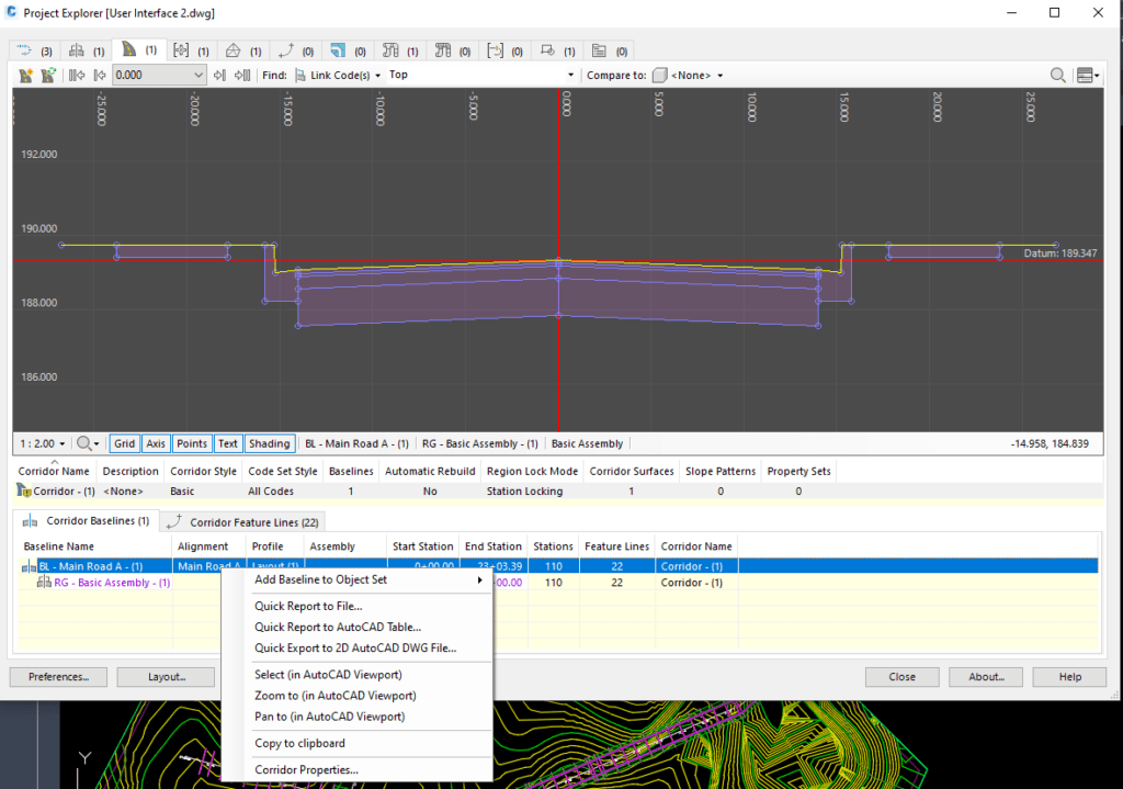 Project Explorer for Civil 3D