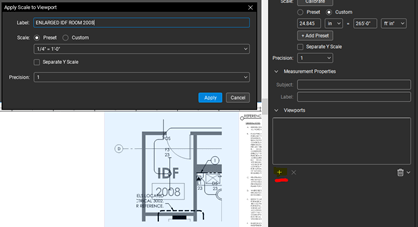 Setting Scales on Enlarged Areas in Bluebeam