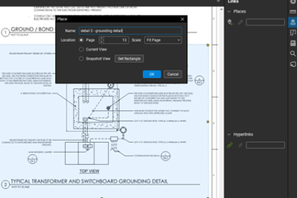 Creating Named Places in Bluebeam Revu