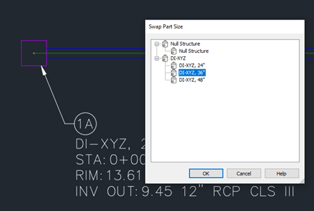 Swap part sizes