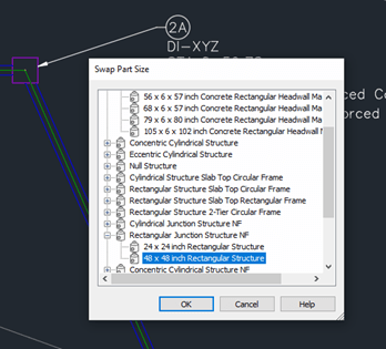 Swap structure size