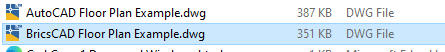 BricsCAD file size