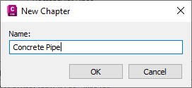 New Chapter dialog box