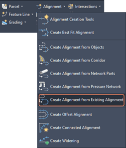 Create Alignment from Existing Alignment tool 