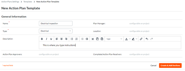 New Action Plan Template