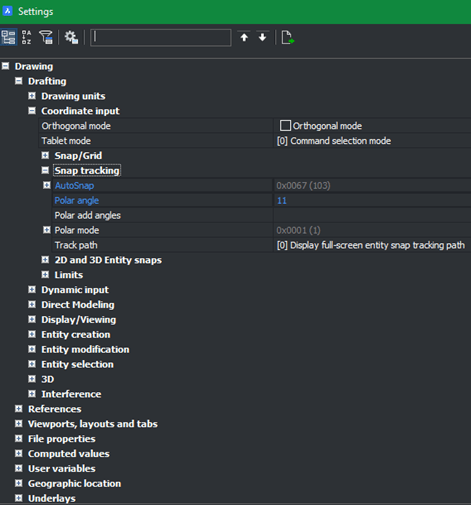 BricsCAD Settings