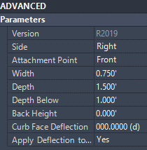 BasicCurb subassembly input parameters