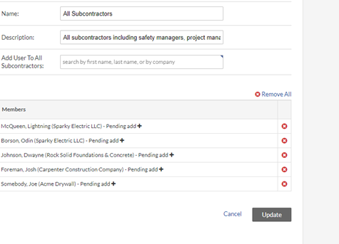 Distribution Group Settings in Procore