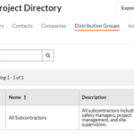 Project Directory in Procore
