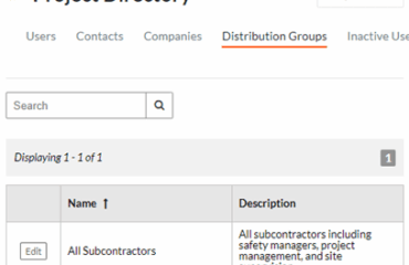 Project Directory in Procore