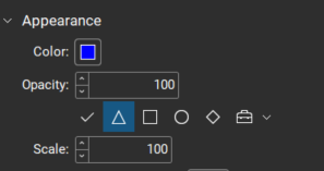 Appearance options on the Properties tab in Bluebeam Revu
