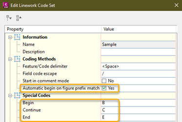 Civil 3D: Edit Linework Code Set