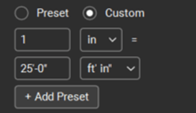 Set Scale - Custom options in Bluebeam Revu