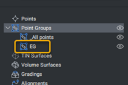 BricsCAD Civil Explorer panel