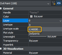 BricsCAD Properties panel - Layer option