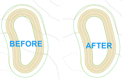 finished grade surface masking over the existing contours in Civil 3D