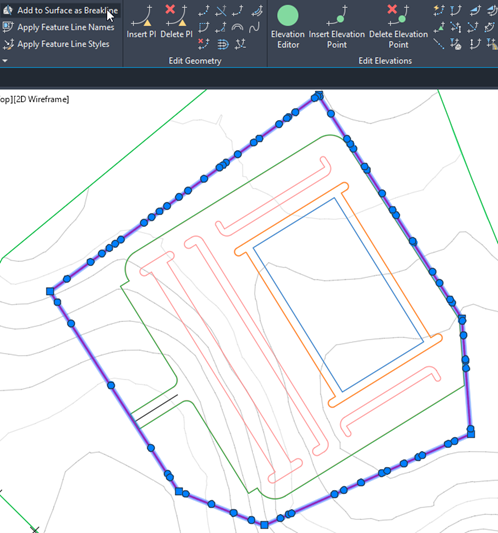 Add to Surface as Breakline