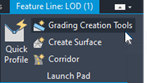 Grading Creation Tools toolbar