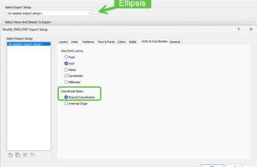 DWG Export dialog