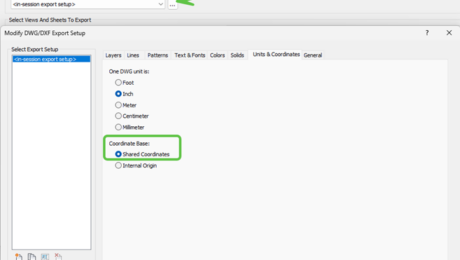 DWG Export dialog