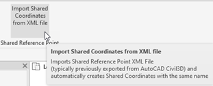 Import Shared Coordinates from XML File tool