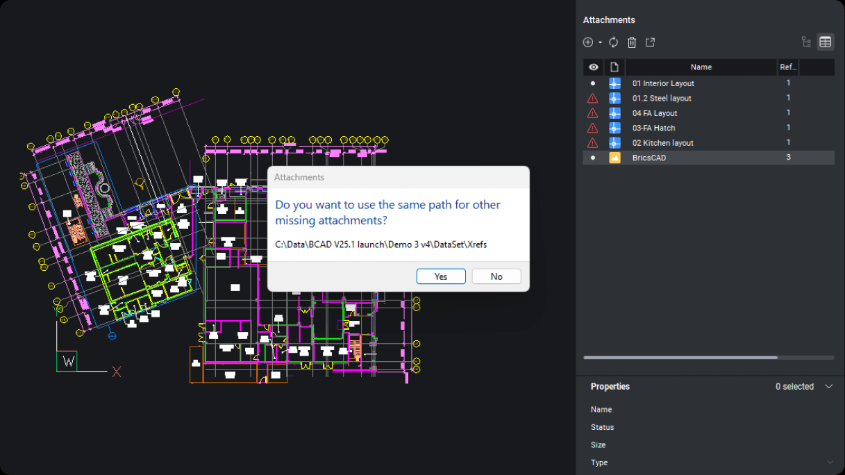 BricsCAD v25: ATTACHMENTS