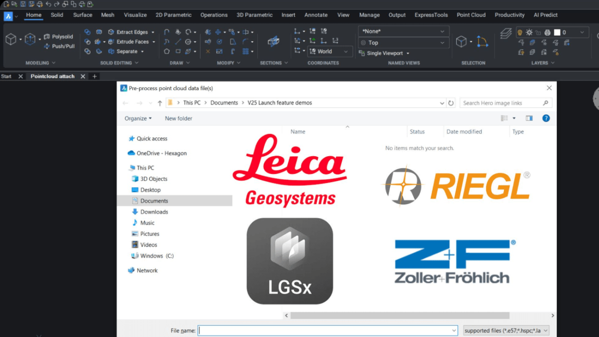 BricsCAD v25: Point cloud formats