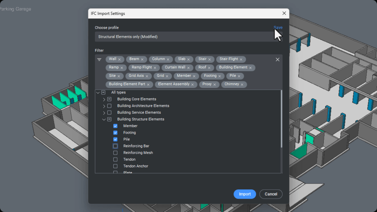 BricsCAD v25: IMPORT (IFC)