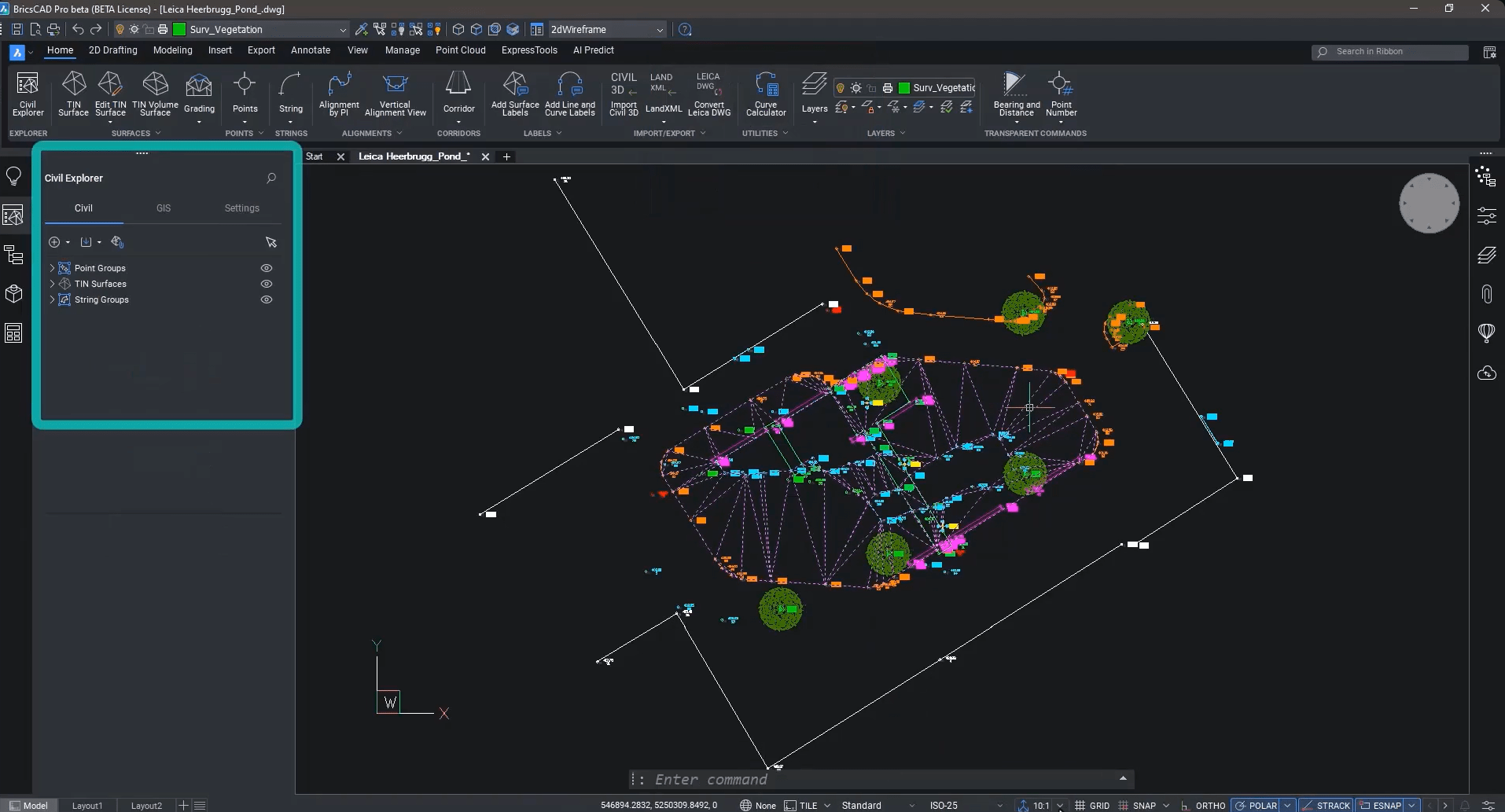 BricsCAD v25: Survey data exchange: Leica to BricsCAD