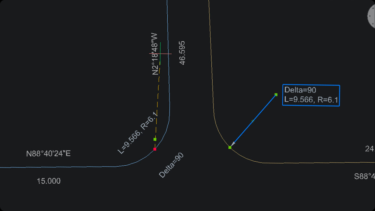 BricsCAD v25: Line and curve labels