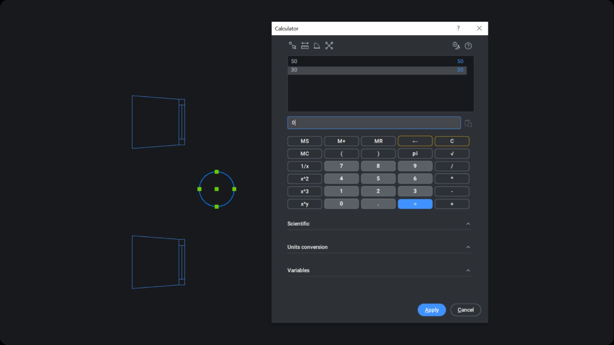 BricsCAD v25: QUICKCALC