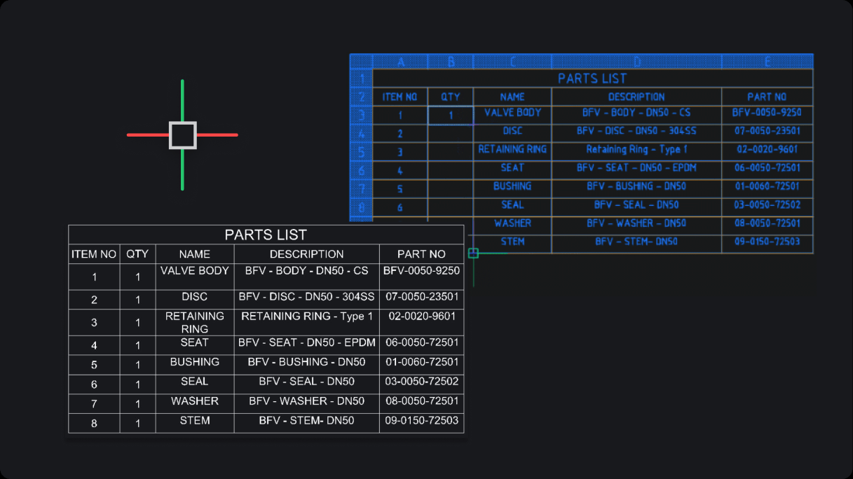 BricsCAD v25: TABLE – Autofill