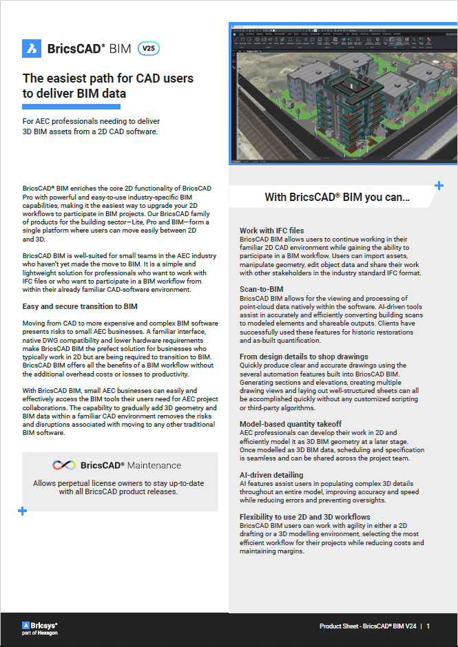 BricsCAD BIM V25 Brochure