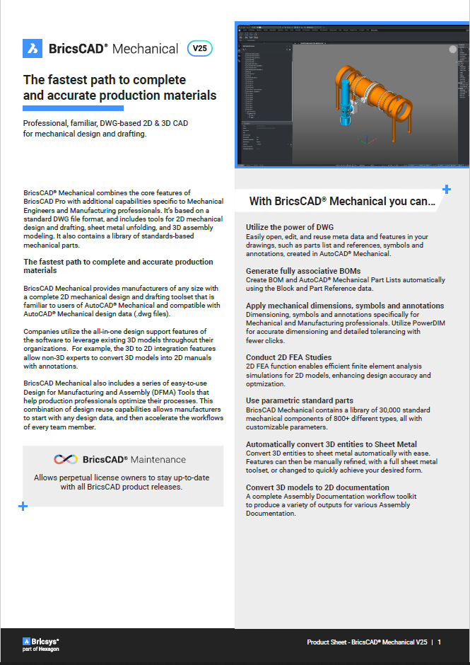 BricsCAD Mechanical V25 Brochure