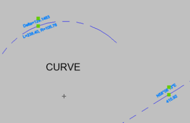 Selected Line and Curve labels in BricsCAD v25