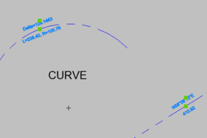 Selected Line and Curve labels in BricsCAD v25