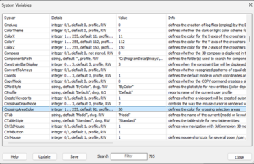 System Variables Editor in BricsCAD