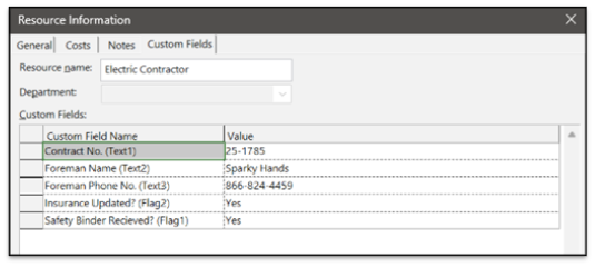 Microsoft Project: Customizing Resource Information