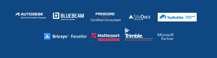 Partnering with Autodesk, Bluebeam, BricsCAD, Matterport, Microsoft, Procore, SiteDocs, TopBuilder, and Trimble