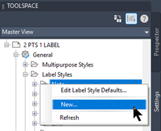 Civil 3D New Label Style