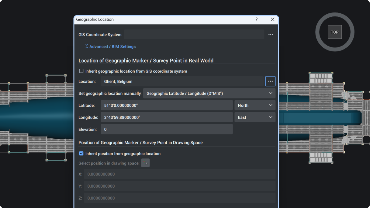 Advanced settings for geographic location