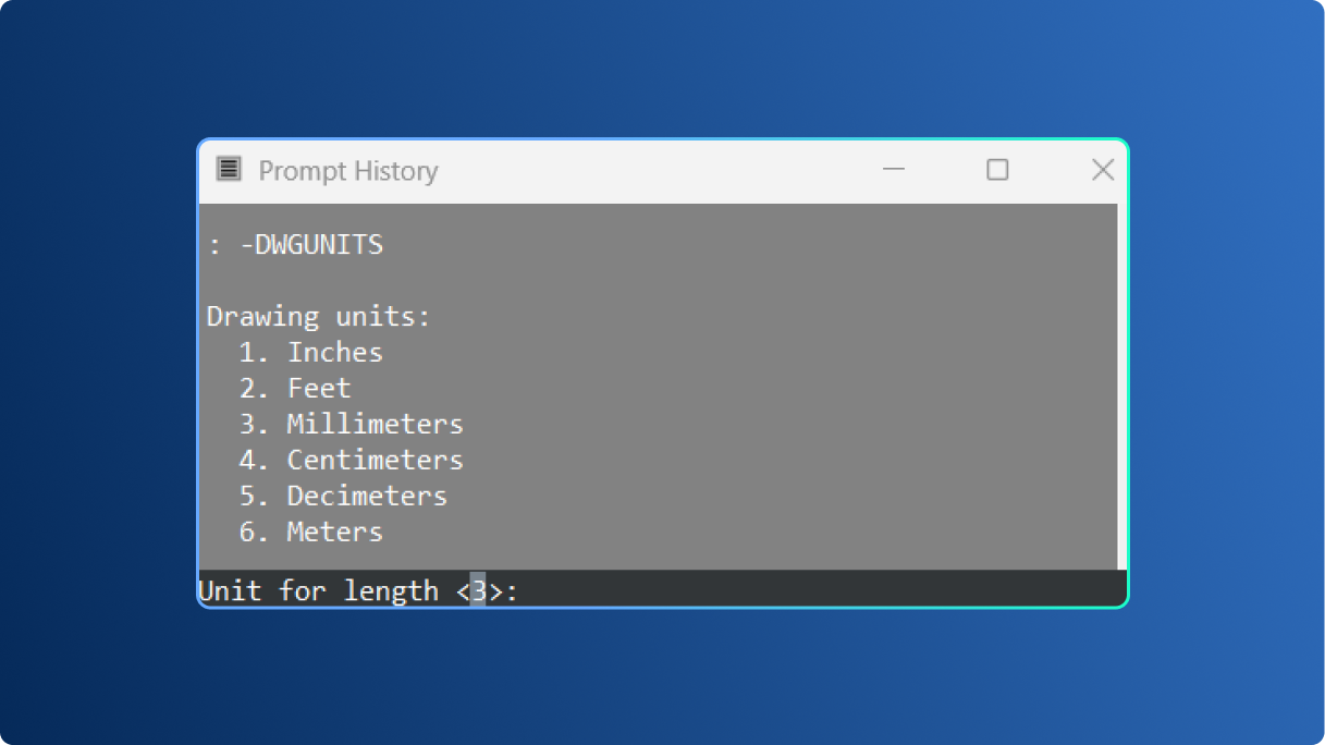 Drawing units through command line