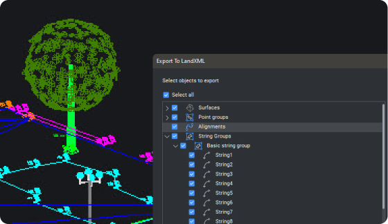 Use LandXML to exchange data