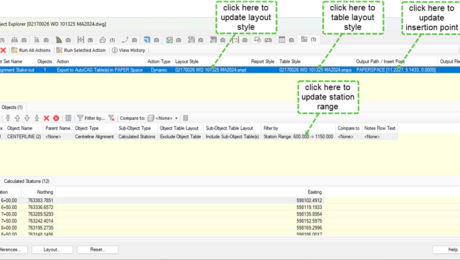 Object Set Item Output Options dialog